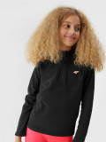Lenjerie termoactivă din fleece (bluză) pentru fete - neagră, 4F Sportswear