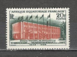 Africa Ecuatoriala.1958 10 ani OMS SA.31, Nestampilat