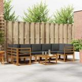 vidaXL Set de canapele de exterior cu pernă 8 pcs Natural și Antracit 3366135