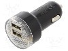 Alimentare auto, mufa pentru bricheta auto, neagra, GEMBIRD - EG-U2C2A-CAR-02 foto