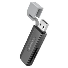 CARD READER extern Borofone &amp;quot;DH9&amp;quot; ,interfata USB 2.0 + USB Type-C,citeste/scrie:SD,microSD viteza pana la 480Mbps,suporta carduri maxim 2TB,
