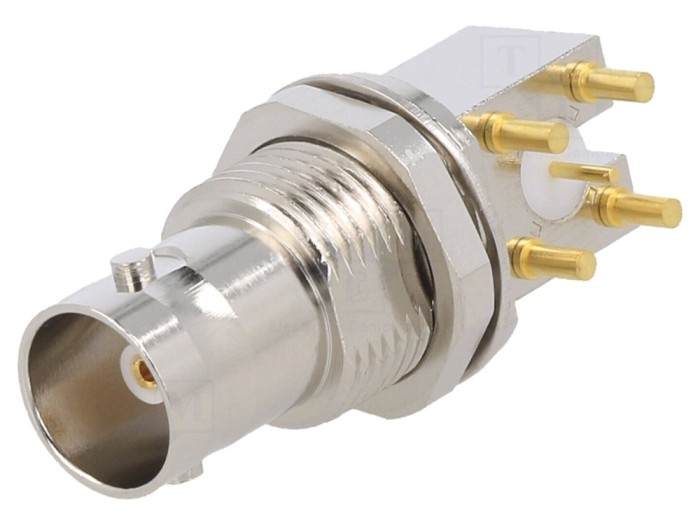 Conector BNC mamă 90&deg; 75&Omega; aurit