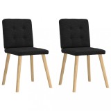 Set 2 Scaune Bucatarie Gossi Negre, Tapitate Textil, Cadru Metal/Lemn, 45x54x86 cm, Confortabile si Durabile