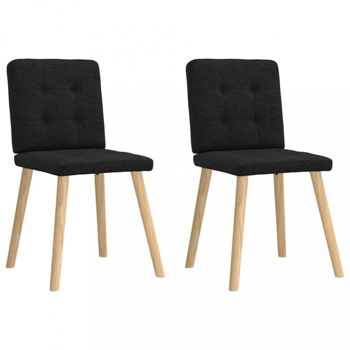 Gossi scaune de bucatarie, 2 buc. negru, textil