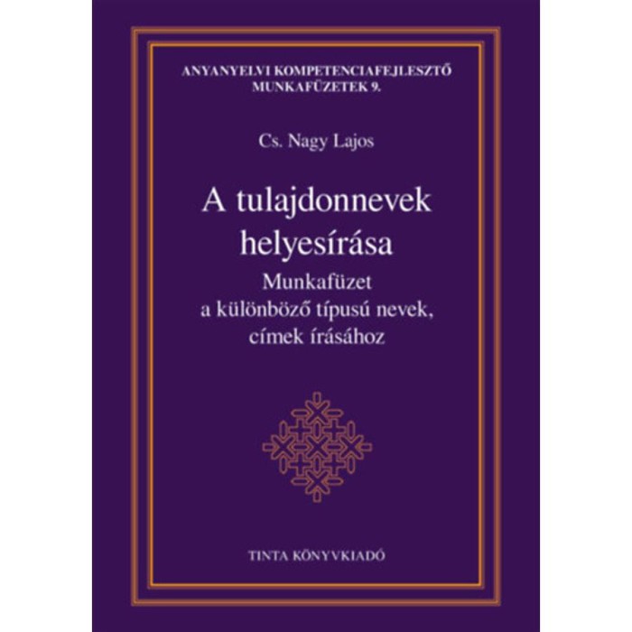 A tulajdonnevek helyes&iacute;r&aacute;sa - Munkaf&uuml;zet a k&uuml;l&ouml;nb&ouml;ző t&iacute;pus&uacute; nevek, c&iacute;mek &iacute;r&aacute;s&aacute;hoz - Cs. Nagy Lajos