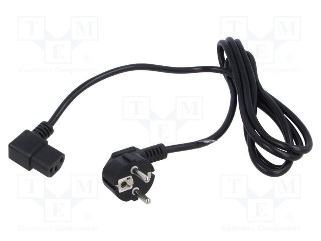 Cablu 3x0,75mm2 PVC 1,8m negru 10A 250V POS