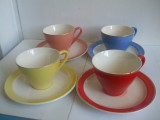 SERVICIU CAFEA 4 PERSOANE FAIANTA SIGHISOARA ANII 1960