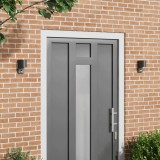 VidaXL Aplice de perete pentru exterior cu senzor 2 buc Negru Oțel inoxidabil IP44