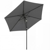 Outsunny Umbrelă 270 cm articulată pentru balcon cu manivelă UV 50+ Umbrelă de grădină Gri &icirc;nchis | Aosom Romania