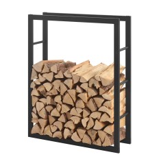Suport lemne de foc Taby 80 x 25 x 100 cm otel negru [en.casa] HausGarden Leisure