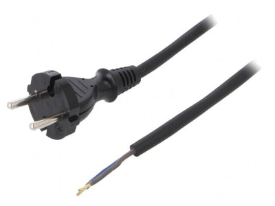 Cablu Alimentare 2x1mm2 5m Negru 16A foto