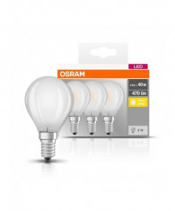 Set 3 becuri led osram e14 4w 470 lumeni lumina foto