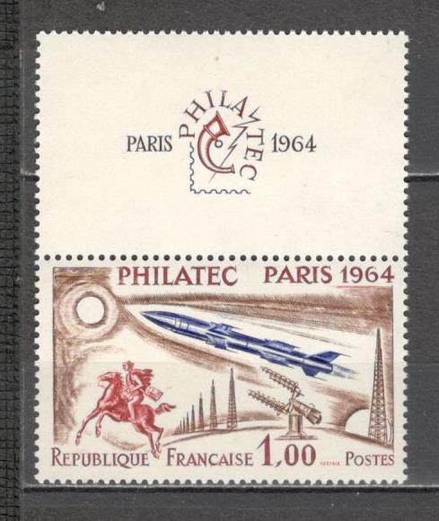 Franta.1964 Expozitia fiIatelica PHILATEC-cu vigneta SF.457