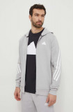 Adidas bluză bărbați, culoarea gri, cu glugă, cu imprimeu IR9157