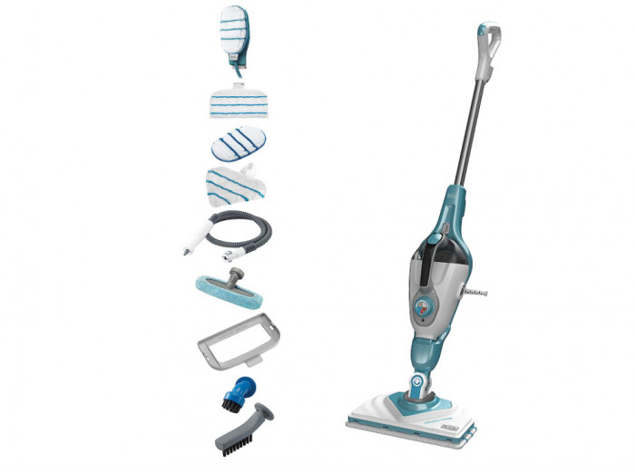 Mop cu abur BLACK+DECKER cu manusa STEAMITT, 1600 W, 500 ml, BHSM166DSM-QS - SECOND