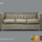 Canapea din piele naturala-Vintage -3 locuri-Autentic Chesterfield Brand