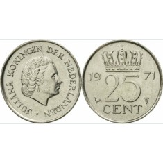 Olanda 1971 - 25 cents, circulata
