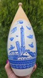 SOLIFLORA INALTA DIN CERAMICA, LUCRATA SI DECORATA MANUALA