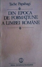 Tache Papahagi - Din epoca de formatiune a limbei romane (1985) studiu lingvistic si morfologic limba romana formare limbii nationale a romanilor