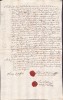 A3066N Contract de &icirc;mprumut bani, 1831, Maramureș, cu sigilii &icirc;n ceară roșie, act &icirc;n limba maghiară