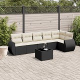 Cumpara ieftin Gossi set canapele de gradina cu perne, 7 piese, negru, poliratan
