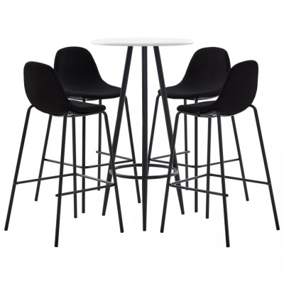 vidaXL Set de bar, 5 piese, negru, material textil foto