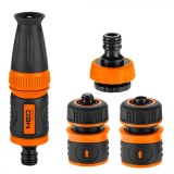 Set de stropit, duza furtun cu accesorii, 4 piese, 1/2&quot;, NEO&nbsp;