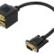 Adaptor VGA x2, 0.2m, negru, ABS