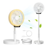 Ventilator Portabil De Birou Paula, Telescopic, Pliabil, Power Bank Portabil, Iluminare Led, 2200 r/min, 8000 mAh, Alb