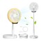 Ventilator Portabil De Birou Paula, Telescopic, Pliabil, Power Bank Portabil, Iluminare Led, 2200 r/min, 8000 mAh, Alb