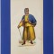 TUBETER ( TURBAN - JAVA DE EST , PERSONAJ IN COSTUM TRADITIONAL ) , GRAVURA COLORATA MANUAL , 1853