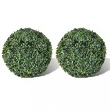 Arbuști ornamentali artificiali bilă pe tulpină, 2 buc., 27 cm, vidaXL