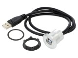 Adaptor USB A mufă la USB B soclu USB 2.0 ONPOW pentru montare pe panou M25