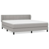 Cumpara ieftin Pat continental cu saltea, gri deschis, 160x200 cm, textil