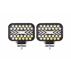 BZRSH Dual Vision 5 Inch Set 2 Proiectoare LED Off-Road Flash Flow Constant Alb Amber