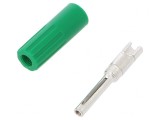 Mufă Banană Verde 4mm 10A 50VDC Neizolată, DELTRON