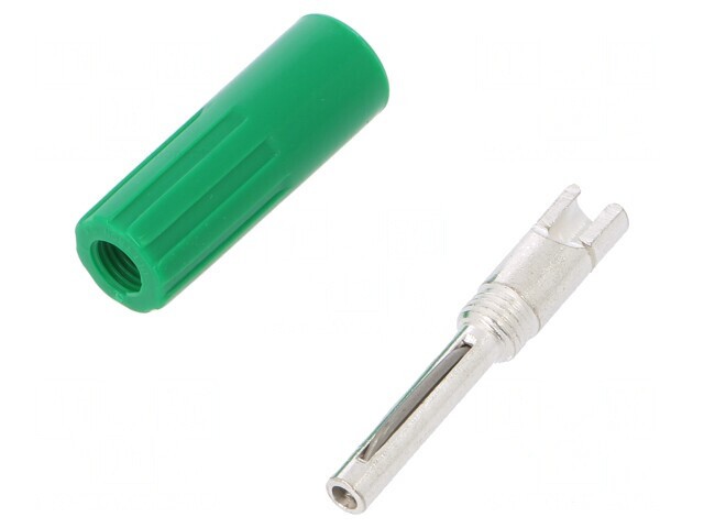 Mufă Banană Verde 4mm 10A 50VDC Neizolată