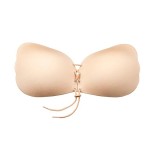 Bye Bra Lace-It Bra Nude S &ndash; Samonośny biustonosz bez ramiączek, wiązany