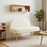 vidaXL Bancă tapițată cu spătar Crem 110 x 60 x 76 cm 42040778