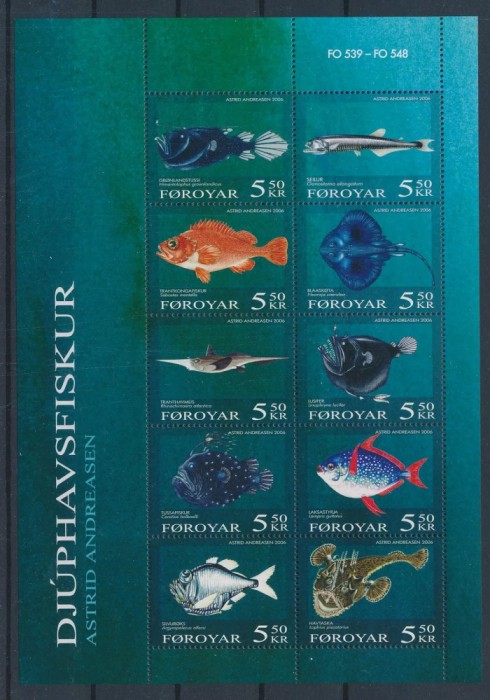 FEROYAR 2006 PESTI-Coala mica cu 10 timbre nestampilate MNH