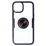 Husa iPhone 13, TPU+PC, Carbon Ring, Albastra