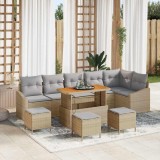 Cumpara ieftin Set de canapele pentru grădină cu pernă 10 pcs Bej Rattan poli