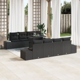 Gossi set de canapele de gradina , 7 piese, cu perne, negru, poliratan