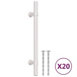 Manere de dulap, 20 buc., argintiu, 128 mm, otel inoxidabil