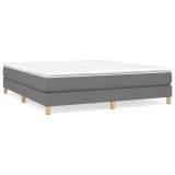 Cumpara ieftin Cadru de pat cu arcuri, gri inchis, 180x200 cm, textil