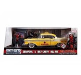 Cumpara ieftin Masinuta yellow taxi 1957 Chevy Dead Pool, scara 1:24