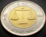 Moneda exotica bimetal 1 BIRR - ETIOPIA, anul 2010 * cod 3879 = gratuită, Africa