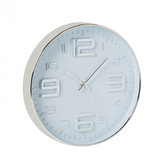 Ceas de perete, 30 cm, Argintiu, Plastic, ATU-083650