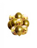 Set 10 buc baloane pentru petrecere Auriu Metalic Confetti