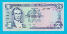 Jamaica 10 Dollars 1994 &amp;#039;Cu bare orizontale&amp;#039; UNC serie: EZ693484 foto